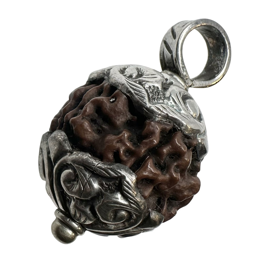 Rudraksha - Anhänger mit Silber - Atelier Tibet