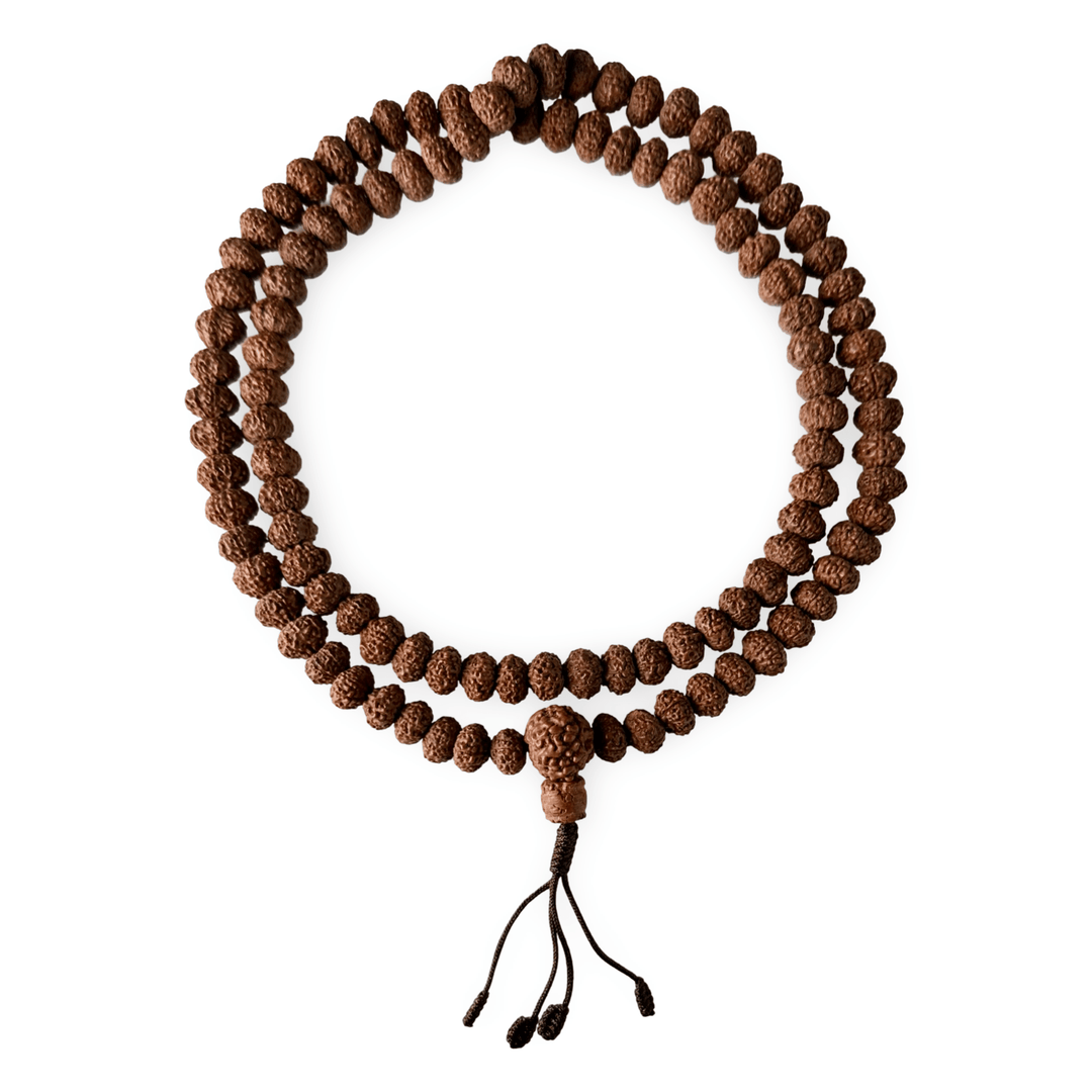 Rudraksha Mala (⌀ 9 mm) mit dunkler Patina - Atelier Tibet