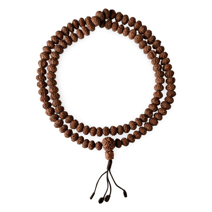 Rudraksha Mala (⌀ 9 mm) mit dunkler Patina - Atelier Tibet