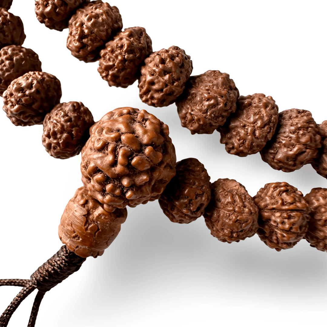 Rudraksha Mala (⌀ 9 mm) mit dunkler Patina - Atelier Tibet