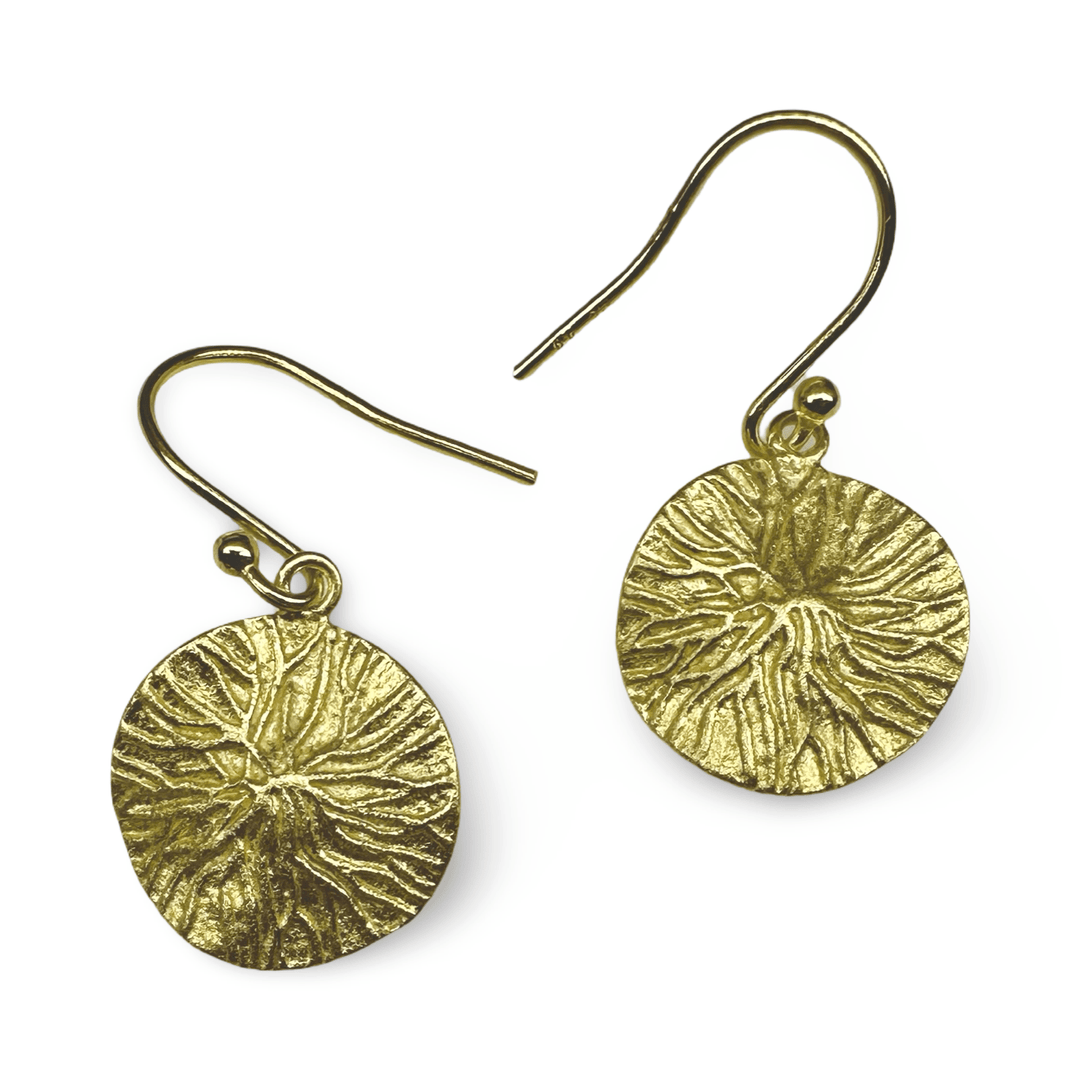 Scheiben - Ohranhänger aus vergoldetem Silber - Atelier Tibet