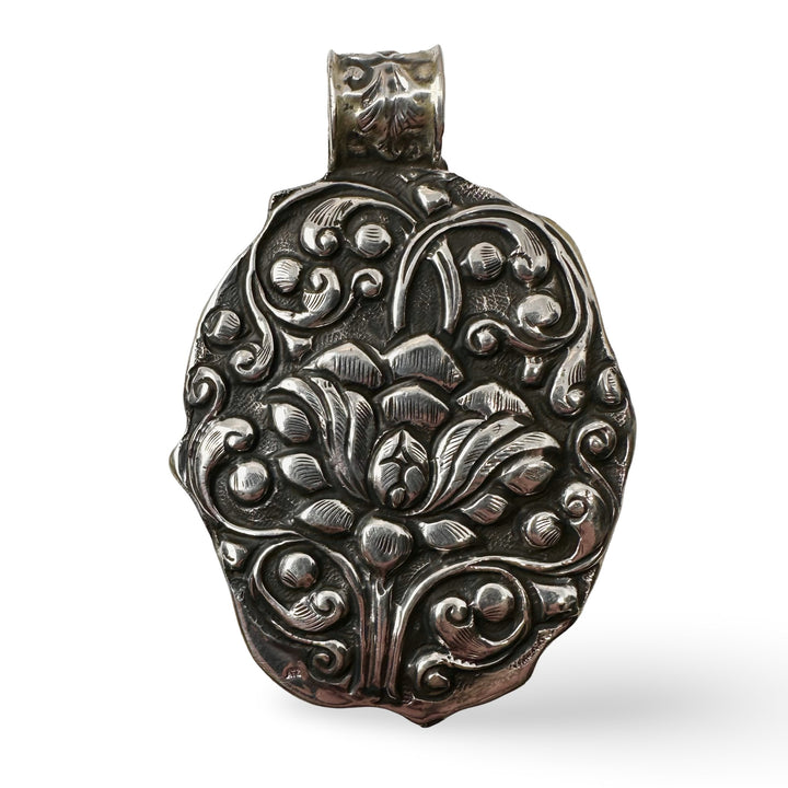 Silber - Drachen - Anhänger mit Türkis und Koralle - Atelier Tibet