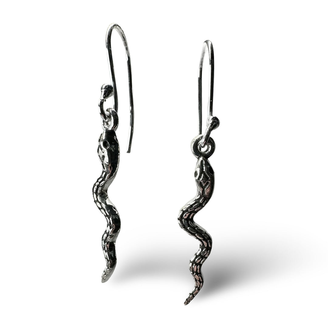 Silber - Schlangen Ohranhänger - Atelier Tibet