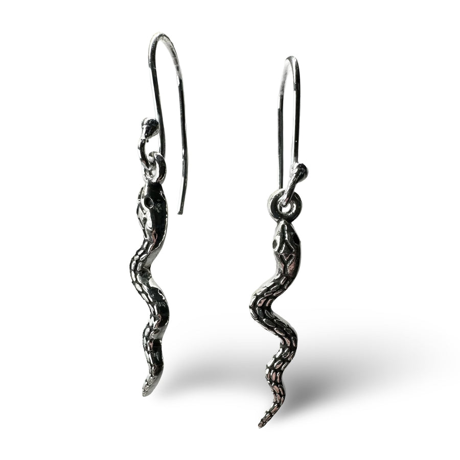 Silber - Schlangen Ohranhänger - Atelier Tibet