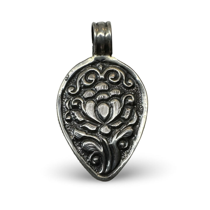 Tropfenförmiger Mondstein - Anhänger - Atelier Tibet