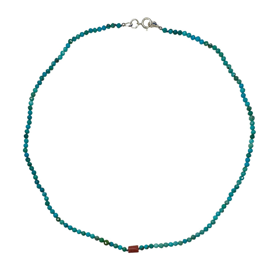 Türkis-Kette mit Koralle - Atelier Tibet