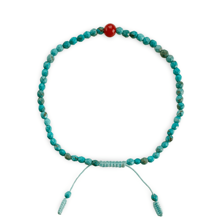 Türkis Mala - Armband mit Koralle - Atelier Tibet