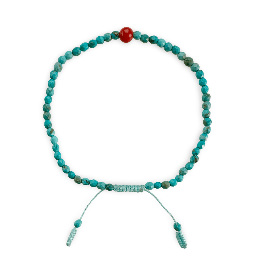 Türkis Mala - Armband mit Koralle - Atelier Tibet