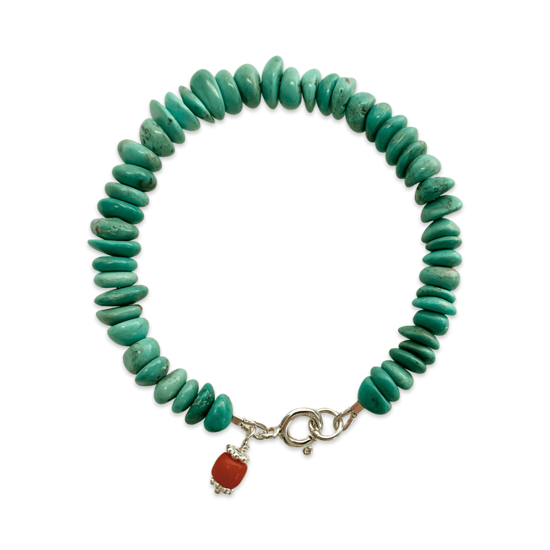 Türkis Mala - Armband mit Koralle - Atelier Tibet