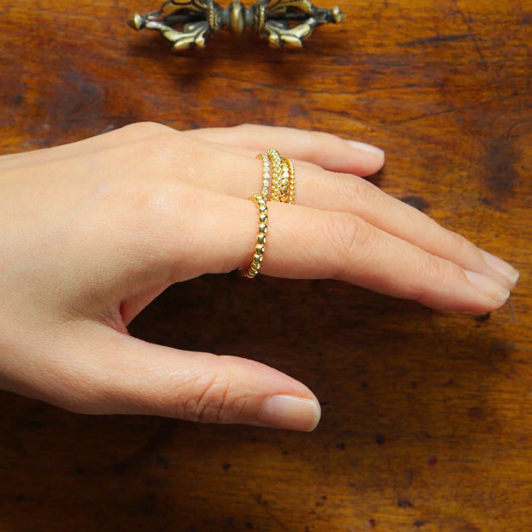 Vergoldeter Kugel - Ring - Atelier Tibet