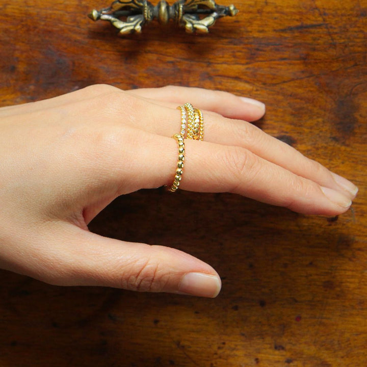 Vergoldeter Kugel - Ring - Atelier Tibet