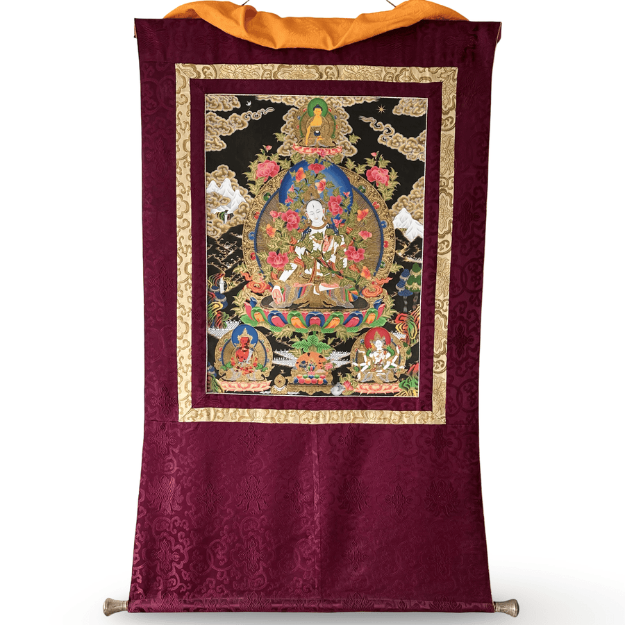 Vintage Thangka «Weisse Tara» - Atelier Tibet