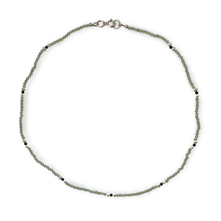 Zierliche Aventurin - , Onyx - und Perlen - Halskette - Atelier Tibet