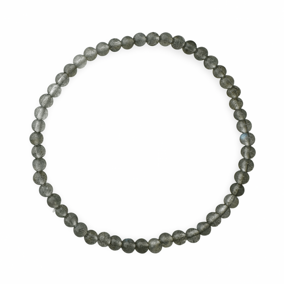 Zierliches Mala - Armband mit facettiertem Labradorit (Ø 4 mm) - Atelier Tibet