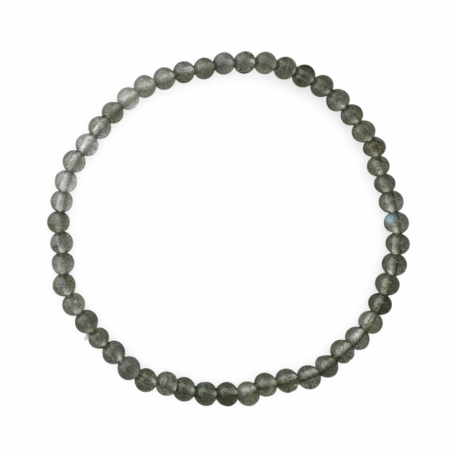 Zierliches Mala - Armband mit facettiertem Labradorit (Ø 4 mm) - Atelier Tibet
