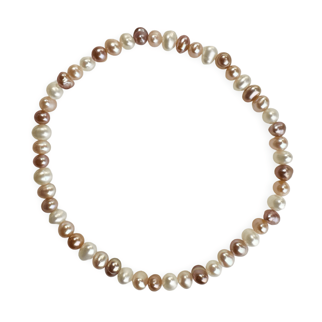Zierliches Mala - Armband mit gemischten Süsswasserperlen - Atelier Tibet
