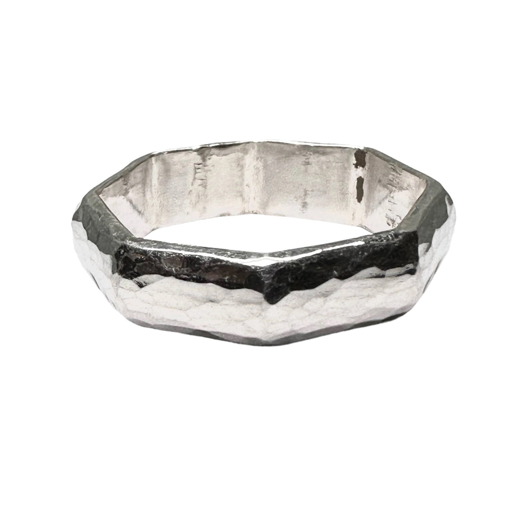 Achteck-Silberring - Atelier Tibet