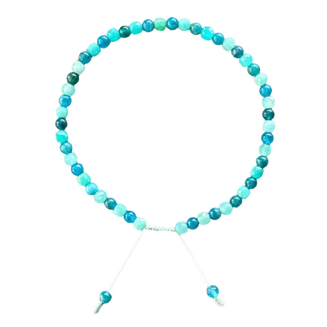 Amazonit-Apatit-Fusskette - Atelier Tibet