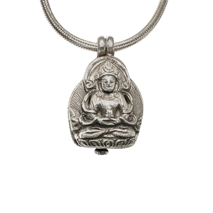 Amitayus Buddha Ghau Anhänger aus Silber - Atelier Tibet