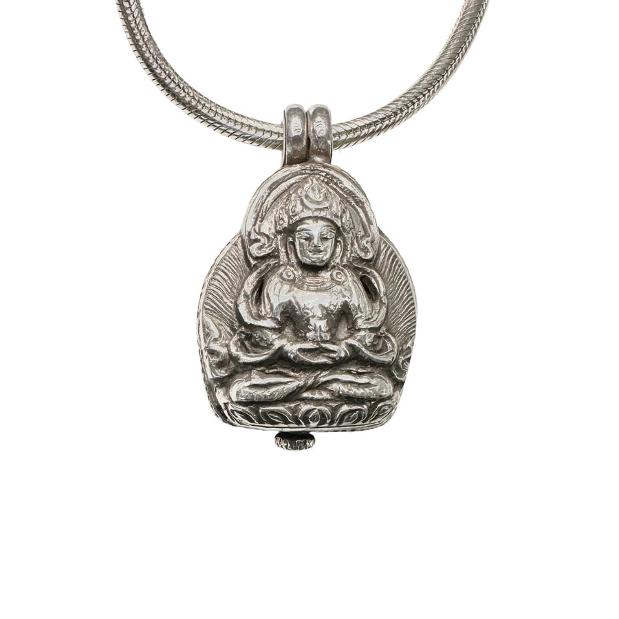 Amitayus Buddha Ghau Anhänger aus Silber - Atelier Tibet