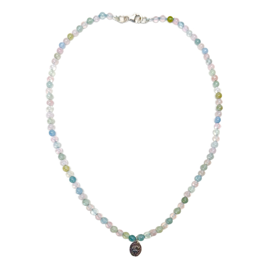 Beryll-Kette mit Silber-Anhänger «Lotus» - Atelier Tibet