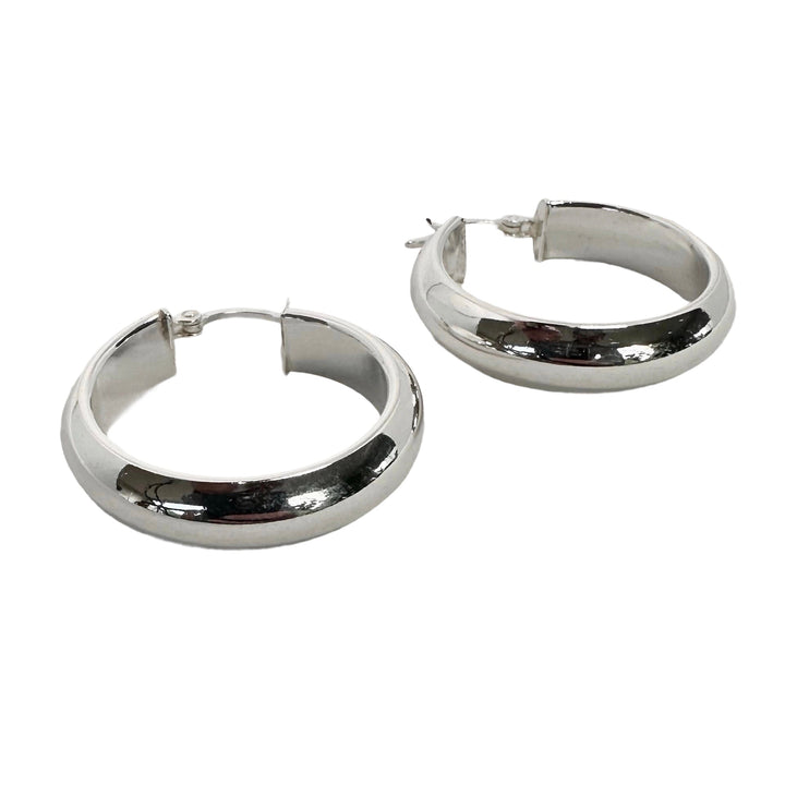 Breite Silber-Kreolen Ø 30 mm - Atelier Tibet