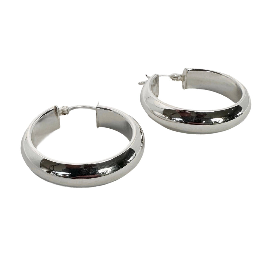 Breite Silber-Kreolen Ø 30 mm - Atelier Tibet