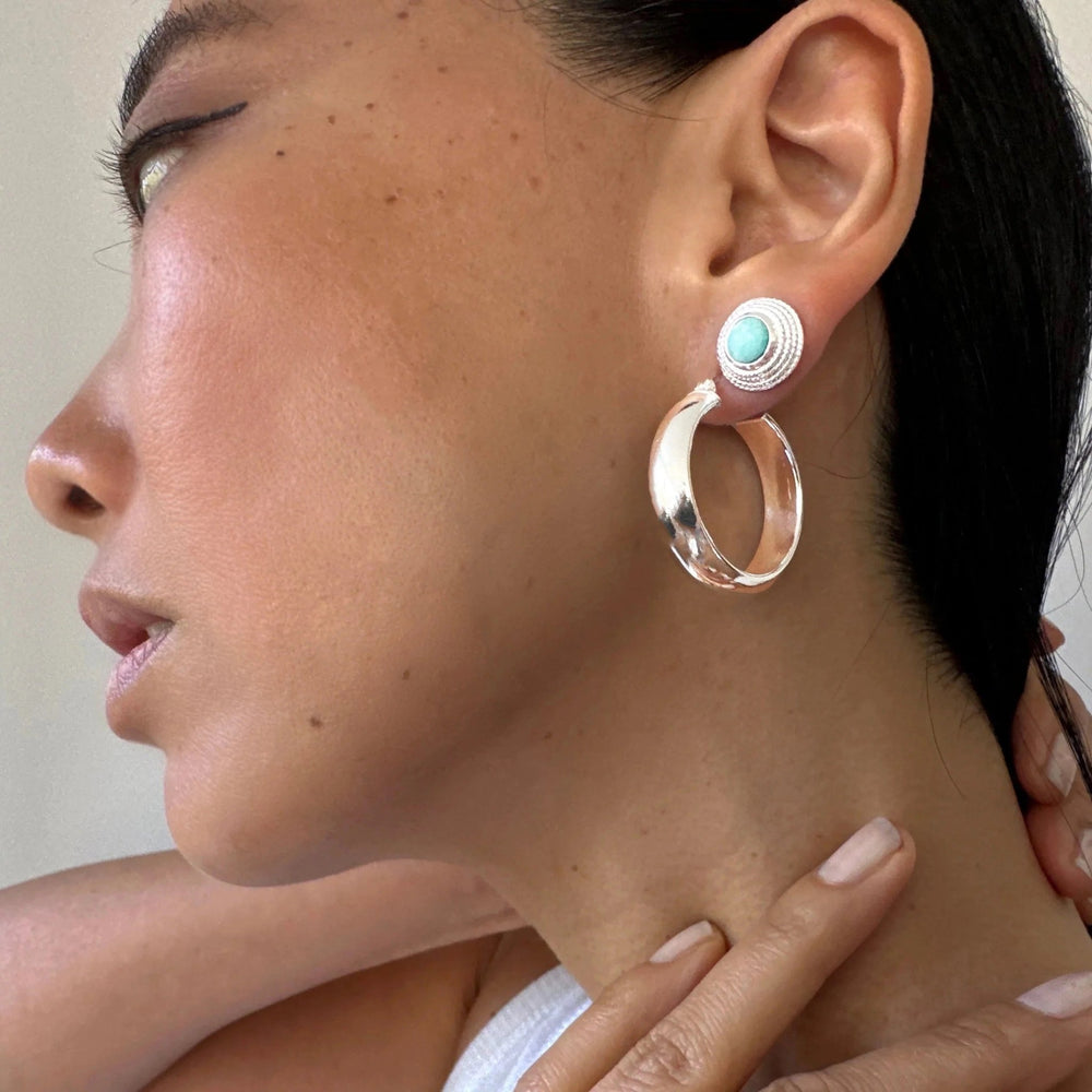 Breite Silber-Kreolen Ø 30 mm - Atelier Tibet