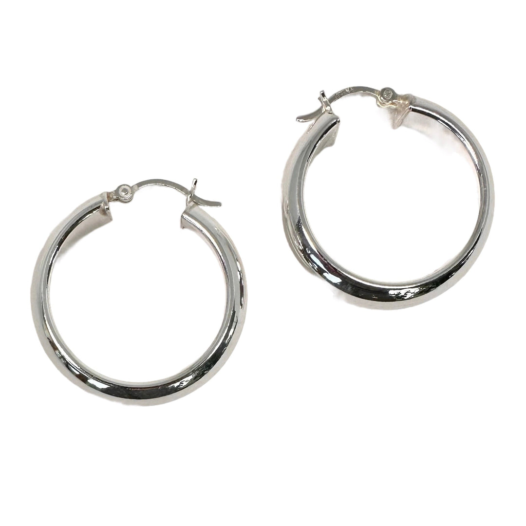 Breite Silber-Kreolen Ø 30 mm - Atelier Tibet