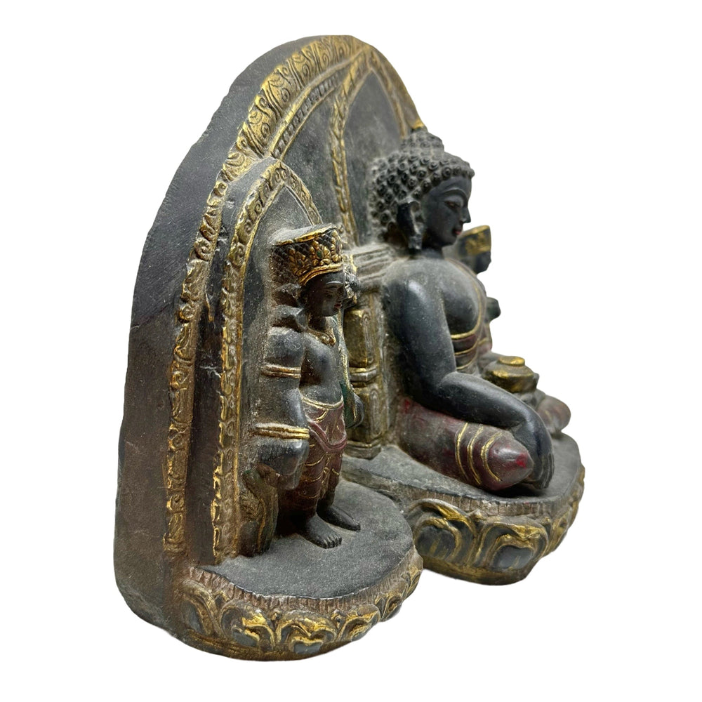 Buddhastatue aus Stein - Atelier Tibet