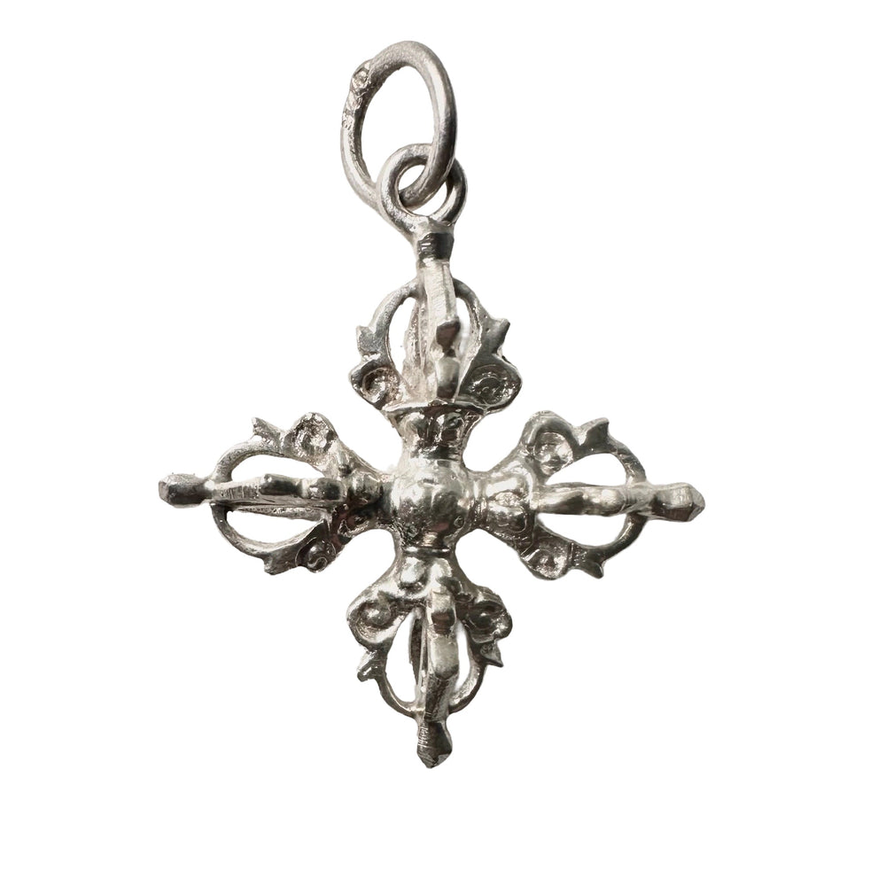 Doppel-Vajra/-Dorje-Anhänger aus Silber - Atelier Tibet