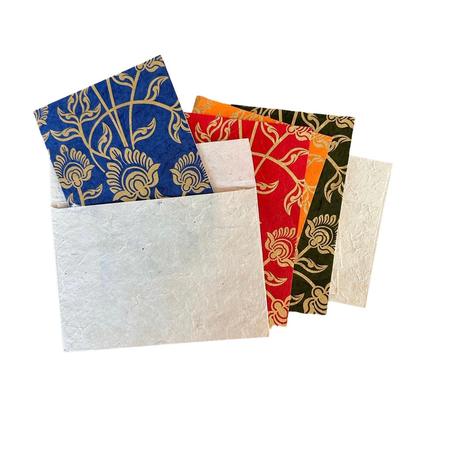 Doppelkarte mit Umschlag aus Lokta-Papier - Atelier Tibet