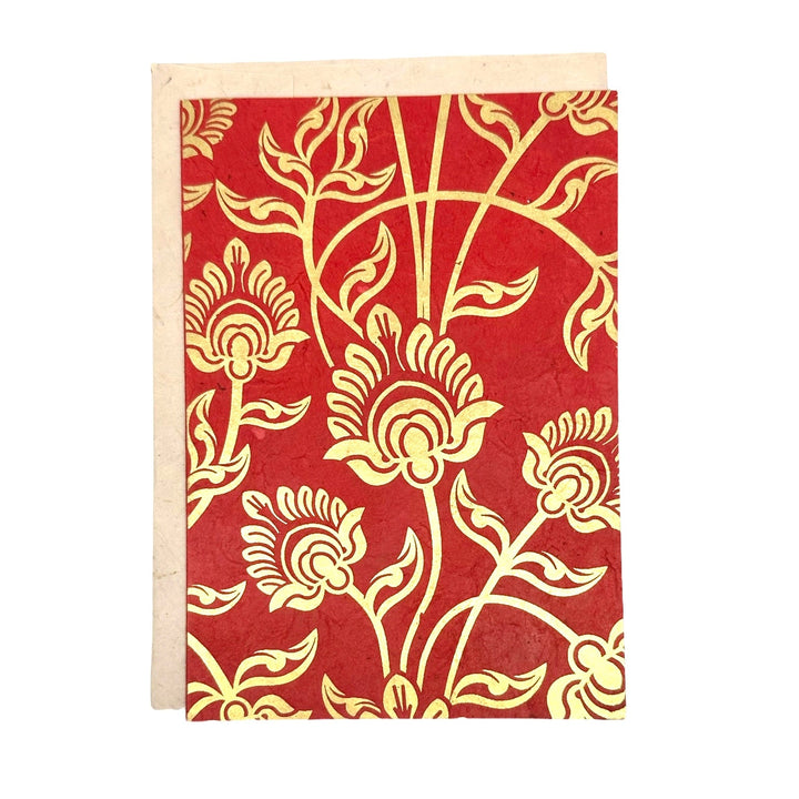 Doppelkarte mit Umschlag aus Lokta-Papier - Atelier Tibet