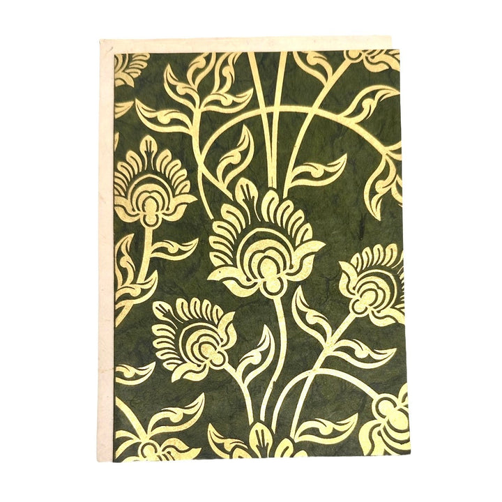 Doppelkarte mit Umschlag aus Lokta-Papier - Atelier Tibet