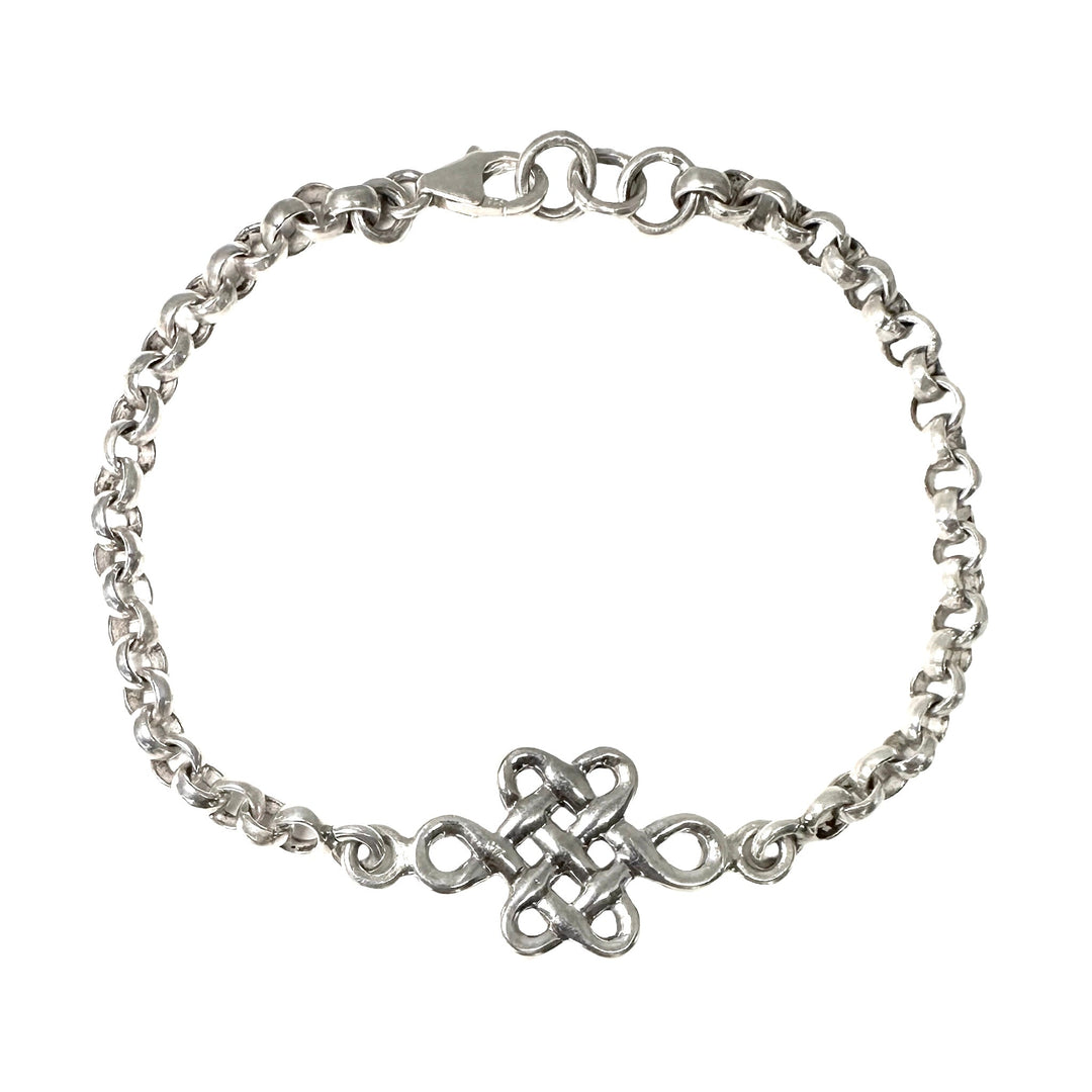 «Endloser Knoten» Silber-Armkette - Atelier Tibet