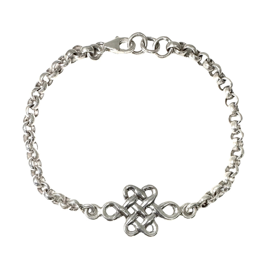 «Endloser Knoten» Silber-Armkette - Atelier Tibet