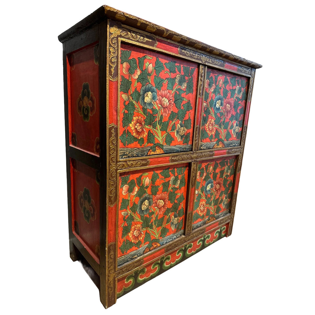 Florale Kommode aus Nepal - Atelier Tibet