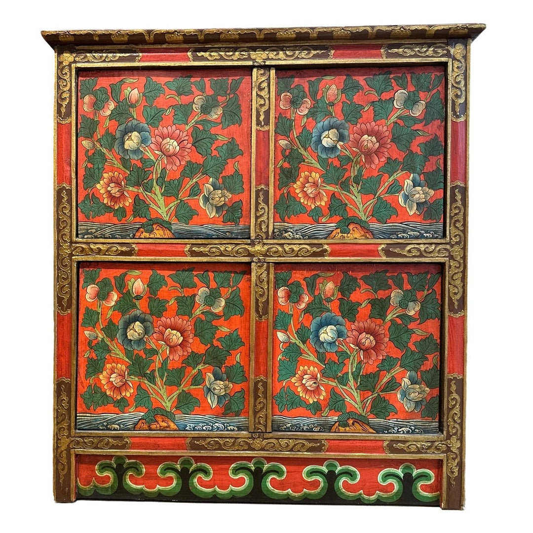 Florale Kommode aus Nepal - Atelier Tibet