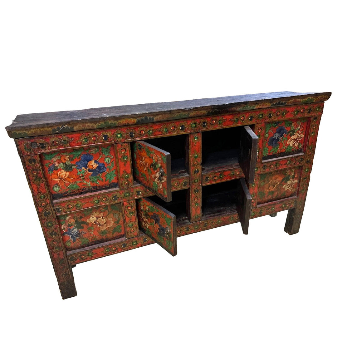 Florales tibetisches Sideboard - Atelier Tibet