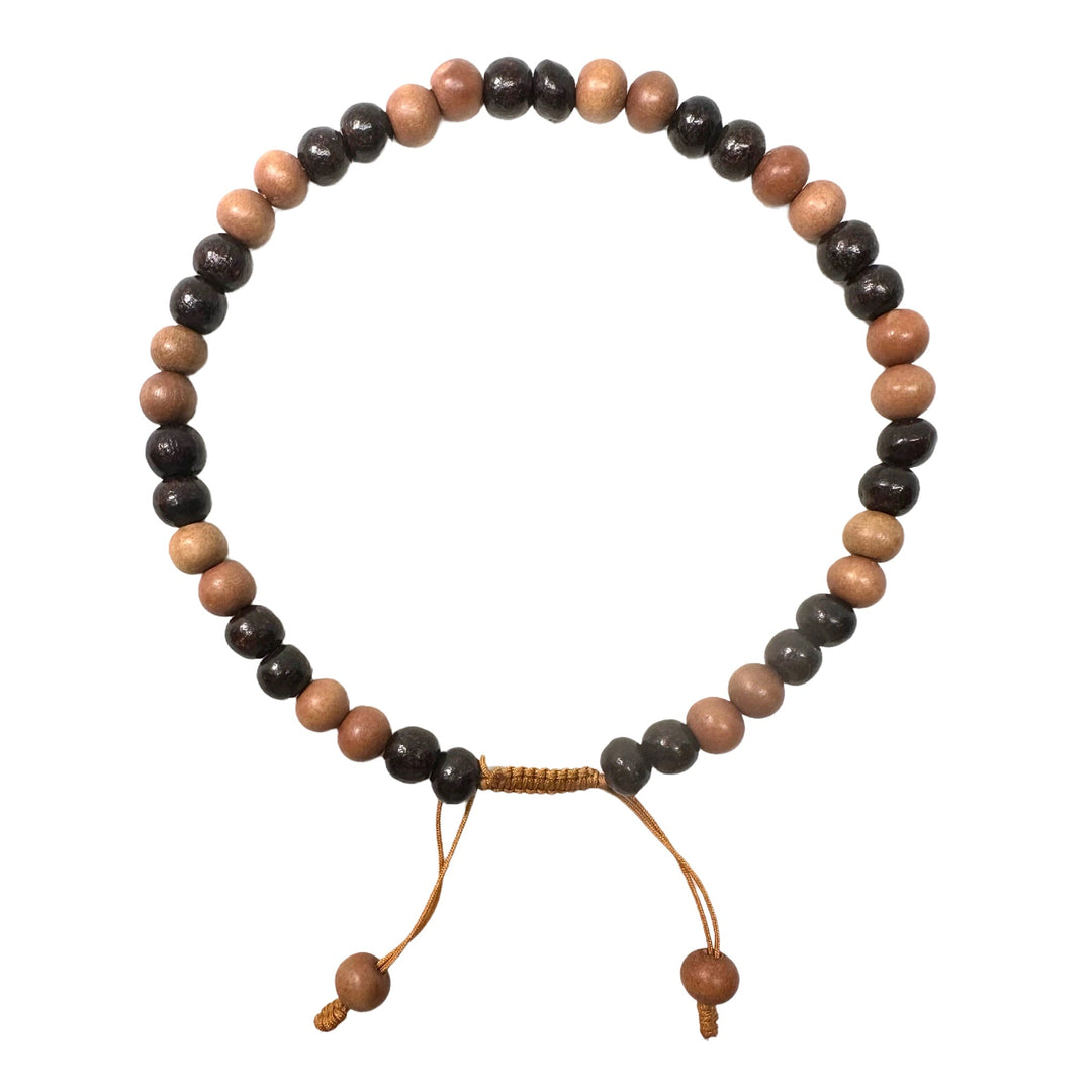 Fusskette mit Sandel- und Rosenholz - Atelier Tibet
