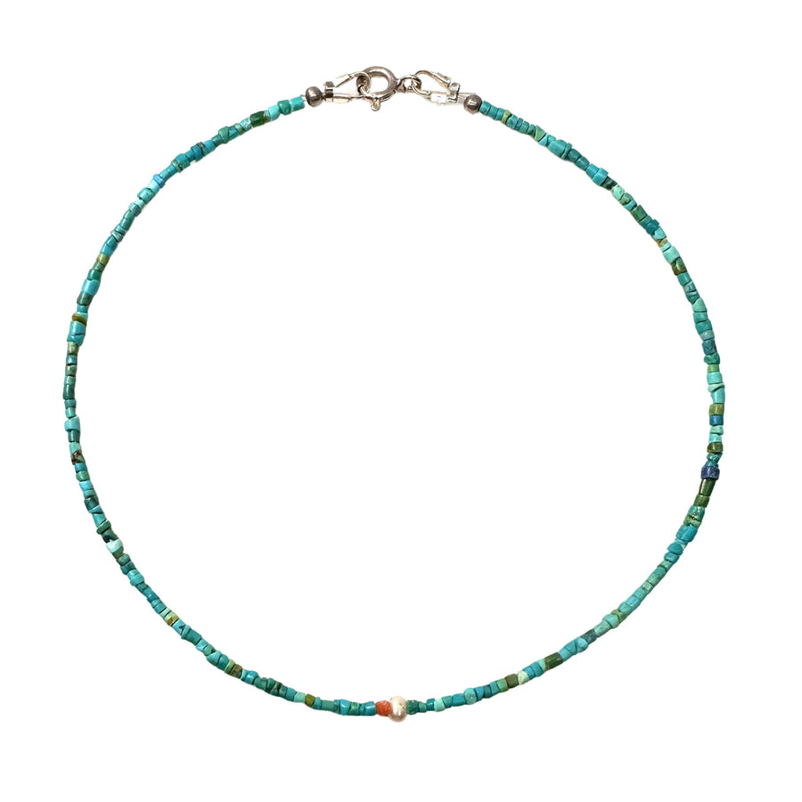 Fusskette mit Türkis und alter Koralle - Atelier Tibet