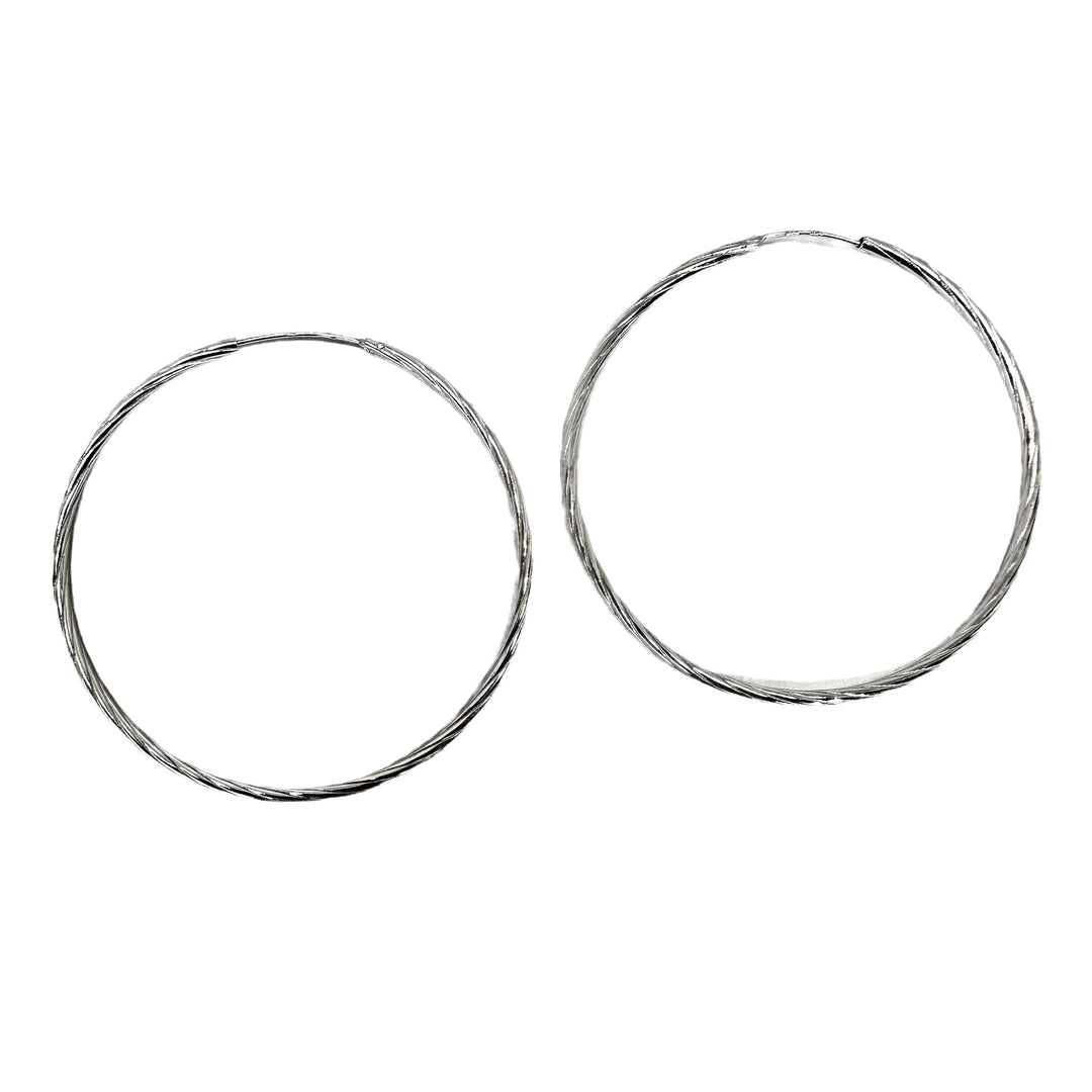Gedrehte Silber-Kreolen, Ø 20 / 30 / 40 / 50 mm - Atelier Tibet