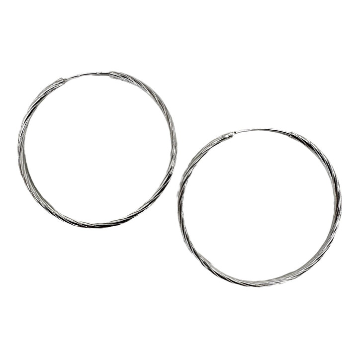 Gedrehte Silber-Kreolen, Ø 20 / 30 / 40 / 50 mm - Atelier Tibet