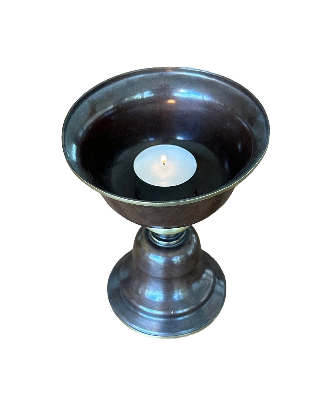Grosse Kupfer-Butterlampe - Atelier Tibet