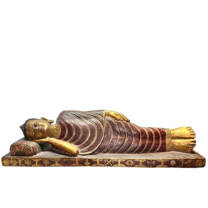 Grosser Liegender Buddha aus Stein - Atelier Tibet