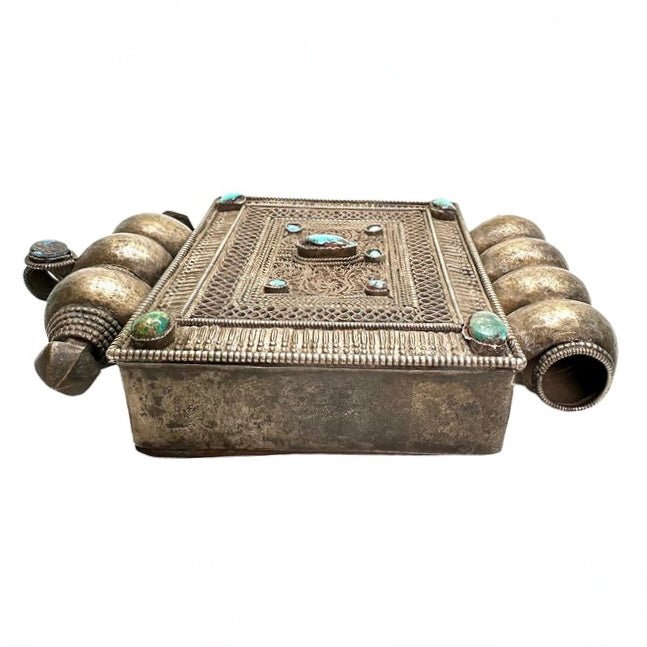 Grosser Tibetischer «Ghau» aus Silber mit Türkis - Atelier Tibet