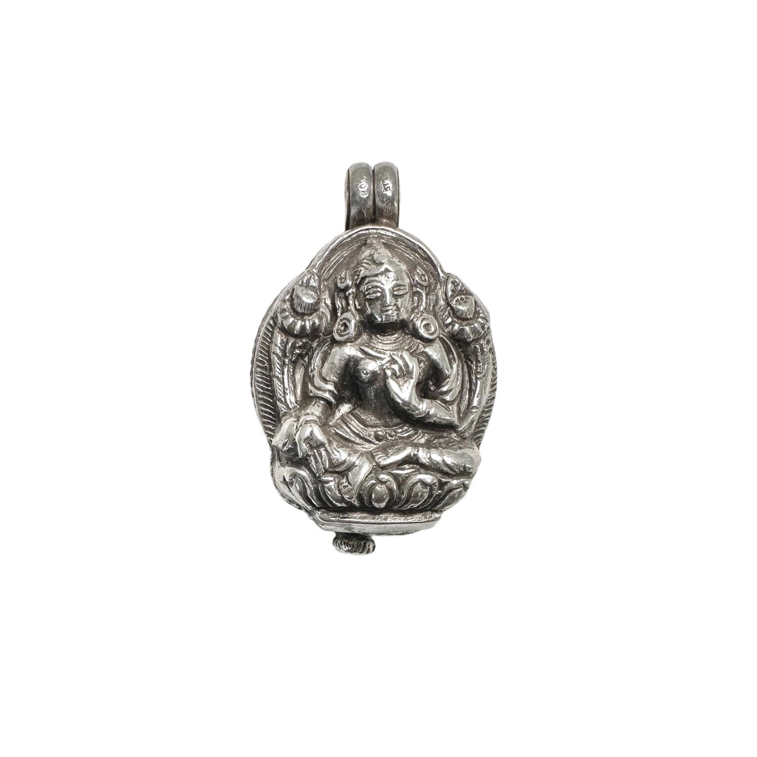 Grüne Tara Ghau Anhänger aus Silber - Atelier Tibet