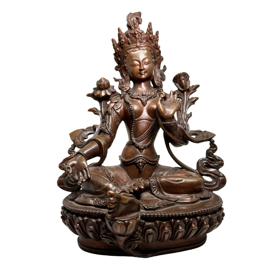 Grüne Tara, Kupfer, Nepal - Atelier Tibet