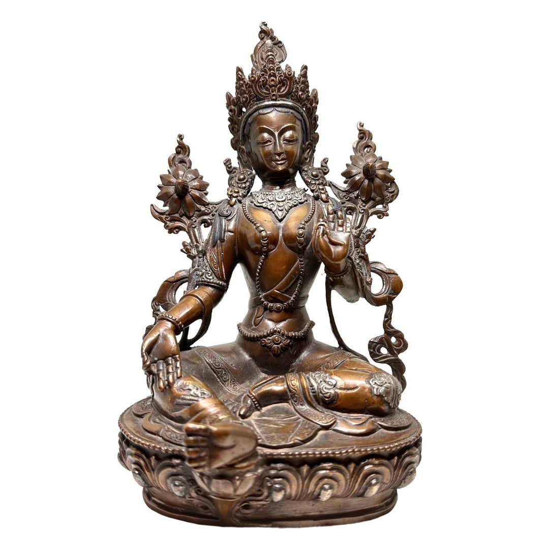 Grüne Tara Statue aus Kupfer - Atelier Tibet
