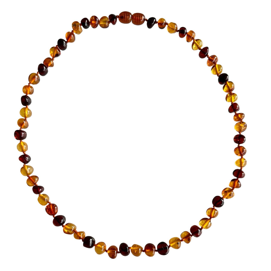 Halskette aus bunten Bernsteinen - Atelier Tibet